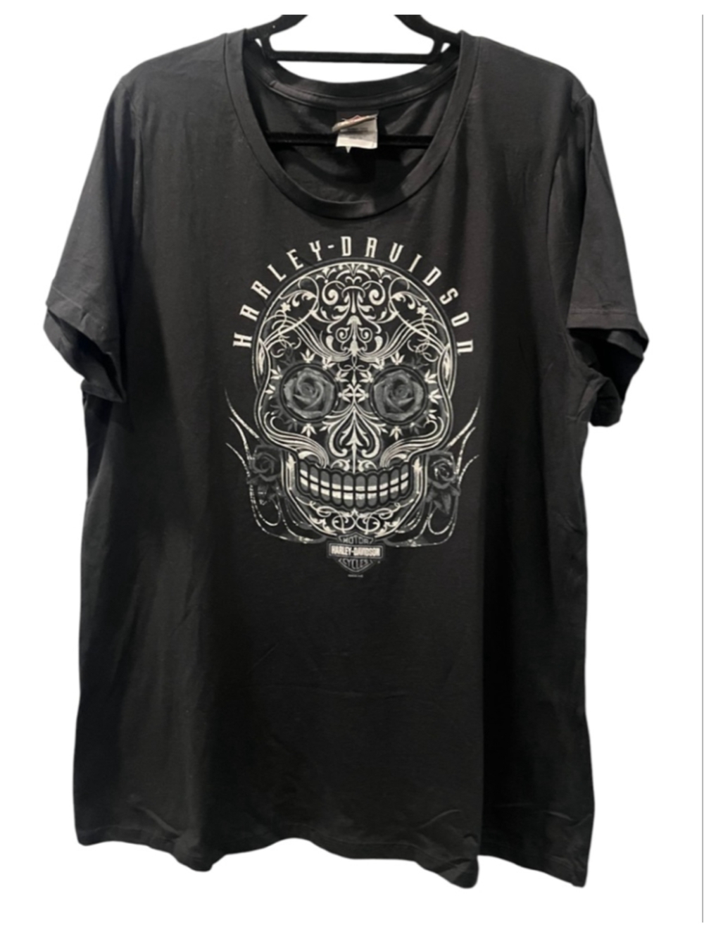 Harley Davidson NWOT 2016 Sugar Skull Graphic T-Shirt Women's Size 1X Roses